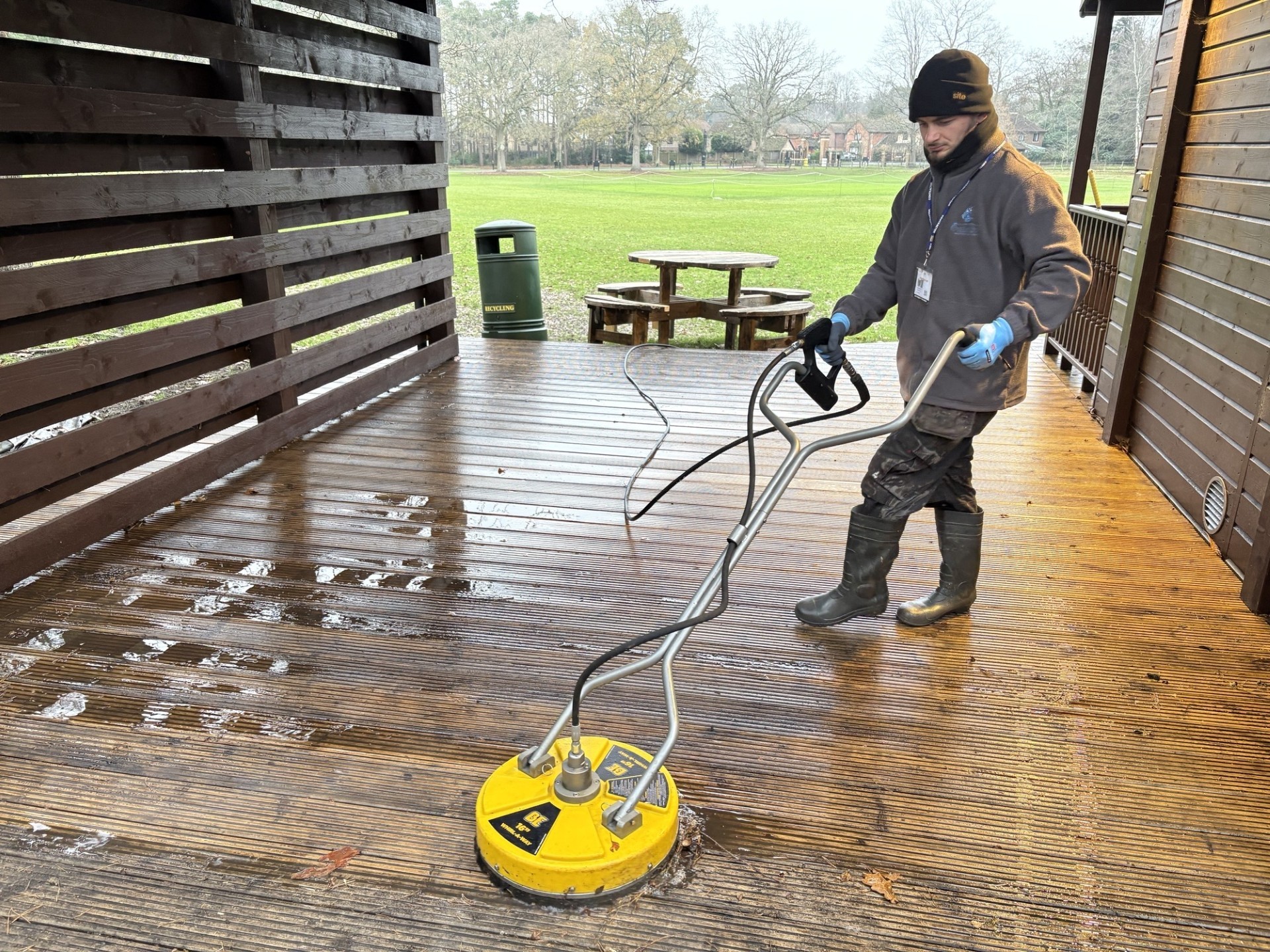 commercial decking cleaning wellington college