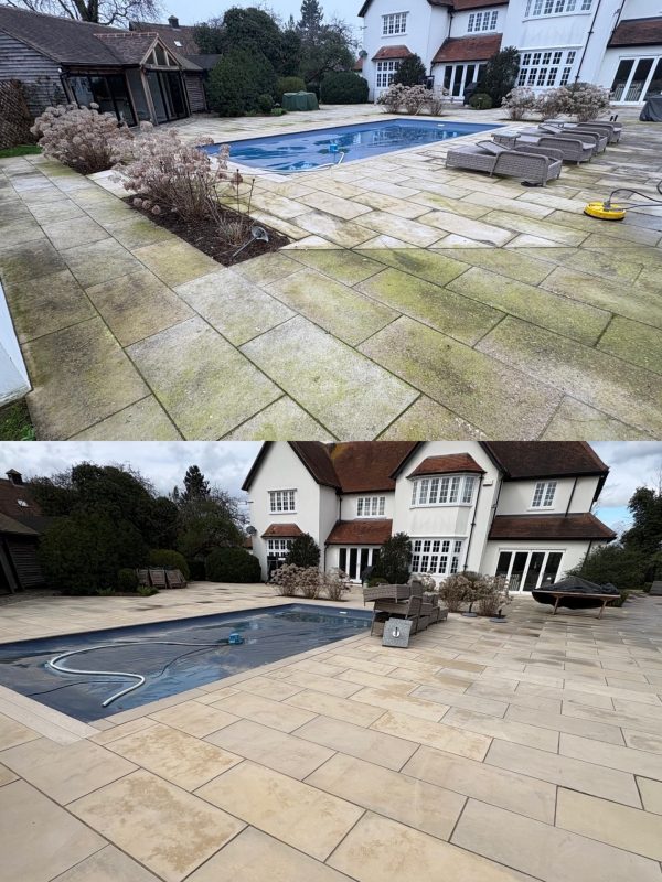patio cleaning Binfield before and after