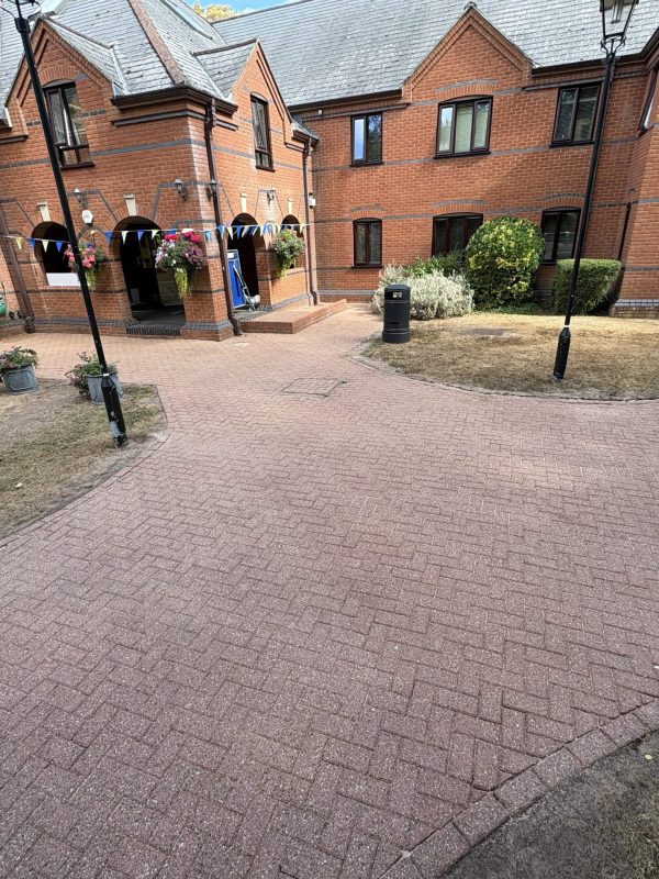 after shot of college grounds cleaning
