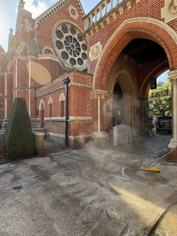 pressure washing outside church